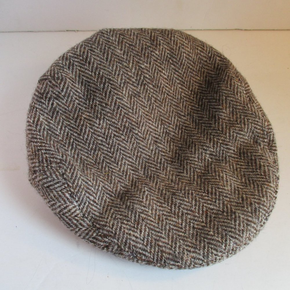 *Debenhams Vintage Brown Tan Tweed Beret.